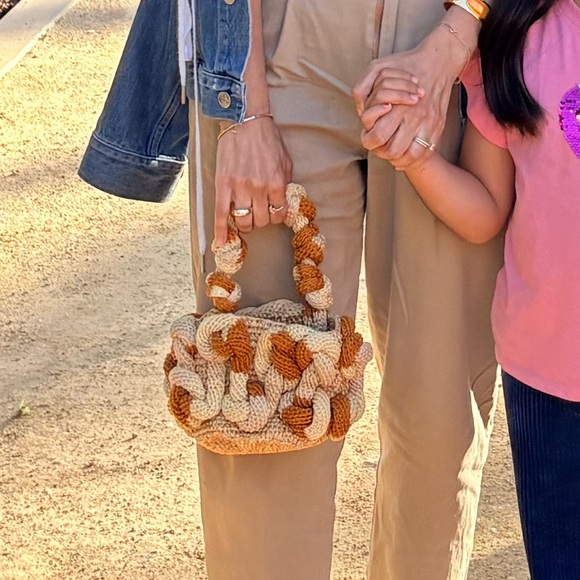 Mozh Mozh Mini Crochet Knot Handbag Mini Bucket Bag 100% Cotton Hand Crocheted 🧶 - Picture 1 of 7